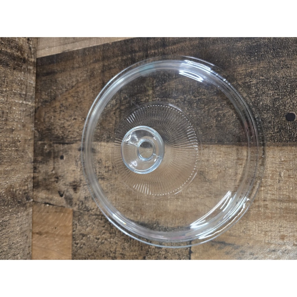 Pyrex‎ G-1-C Clear Glass Replacement Lid 8.5 Inch Round Sunburst Center Vintage